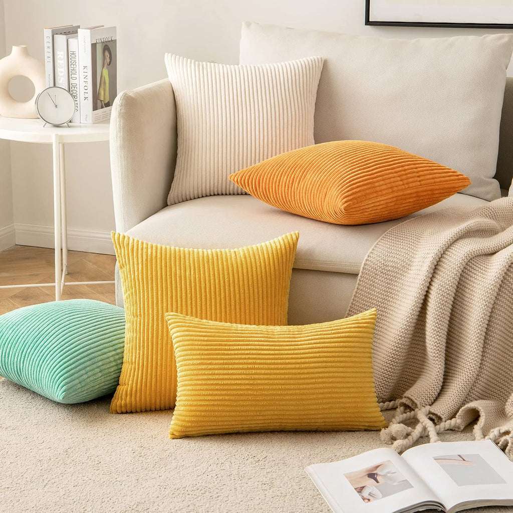 MIULEE Pack of 2 Pillow Covers Soft Soild Decorative Throw Pillow Covers Set Cushion Cases Pillowcases for Sofa Bedroom Car 12 x 20 Inch…