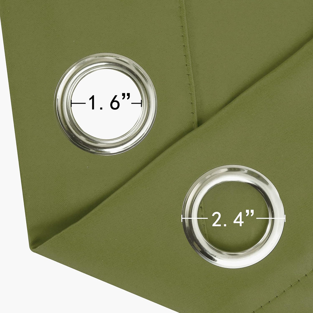 Lemomo Blackout Curtains 66 x 84 inch/Olive Green Curtains Set of 2 Panels/Thermal Insulated Room Darkening Bedroom Curtains 84 inch Green