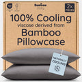 Bambaw 100% Viscose Derived from Bamboo Pillow Cases Queen Size Set of 2, Queen Cooling Pillow Cases with Envelope Closure, Breathable & Su…