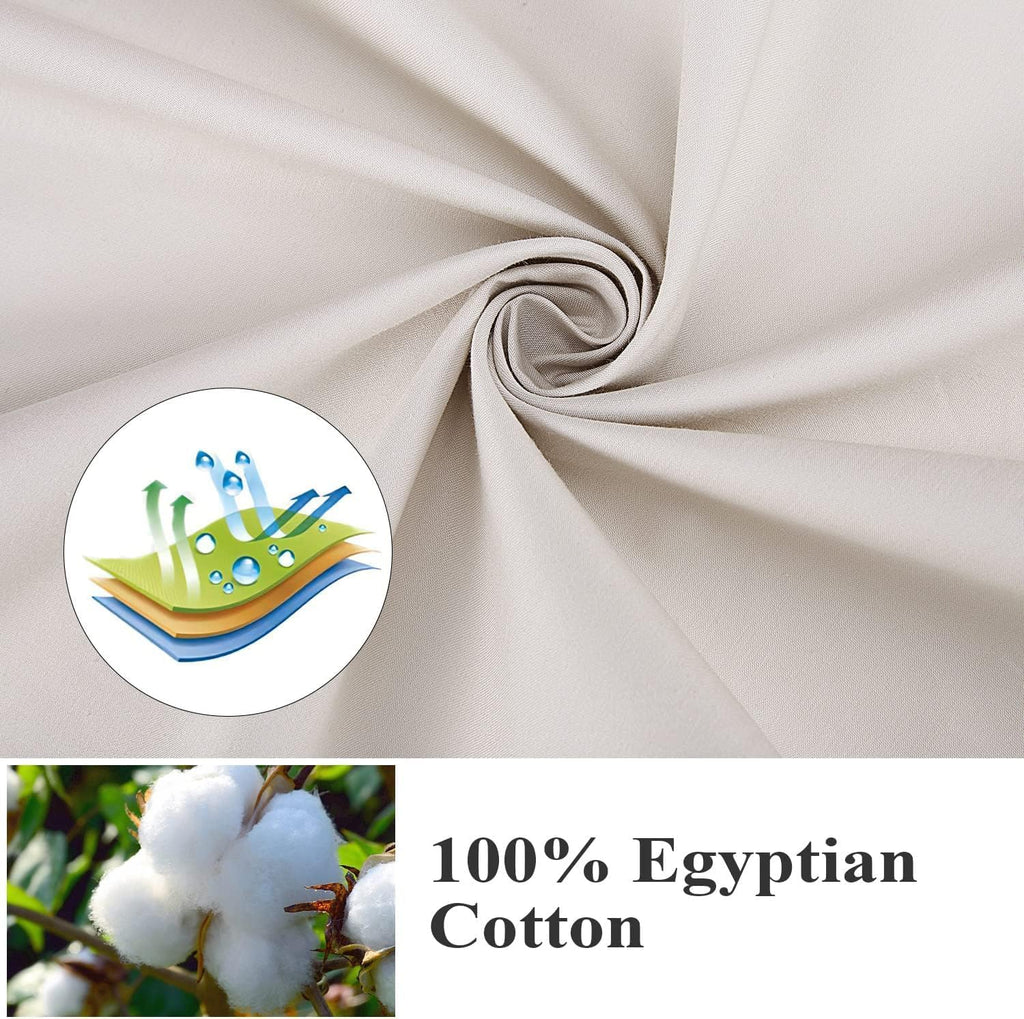 ShunjieHome 100% Egyptian Cotton King Pillow Protectors Set of 4, 400 Thread Count Sateen Weave Cooling Pillowcase, easy maintenance…