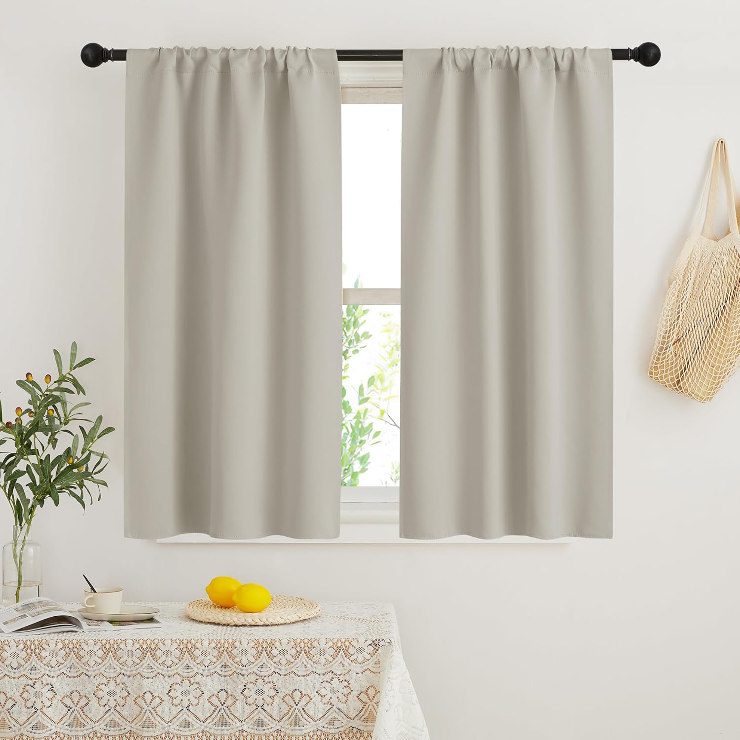 Rybhome RYB HOME 54 inch Curtains for Living Room, Rod Pocket Thermal Insulated Small Window Drapes Room Darkening Shades for Bedroom Studi…