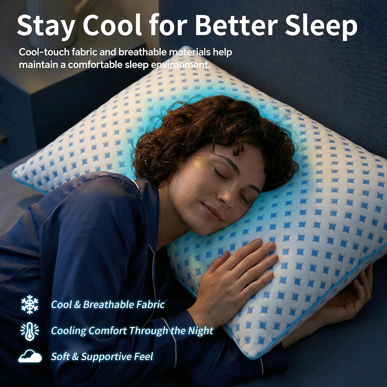 ezepilw Pillows Standard Size Set of 2 for Sleeping, Cooling Adjustable Memory Foam Pillows, Dual Fill Design Helps Maintain Shape,…