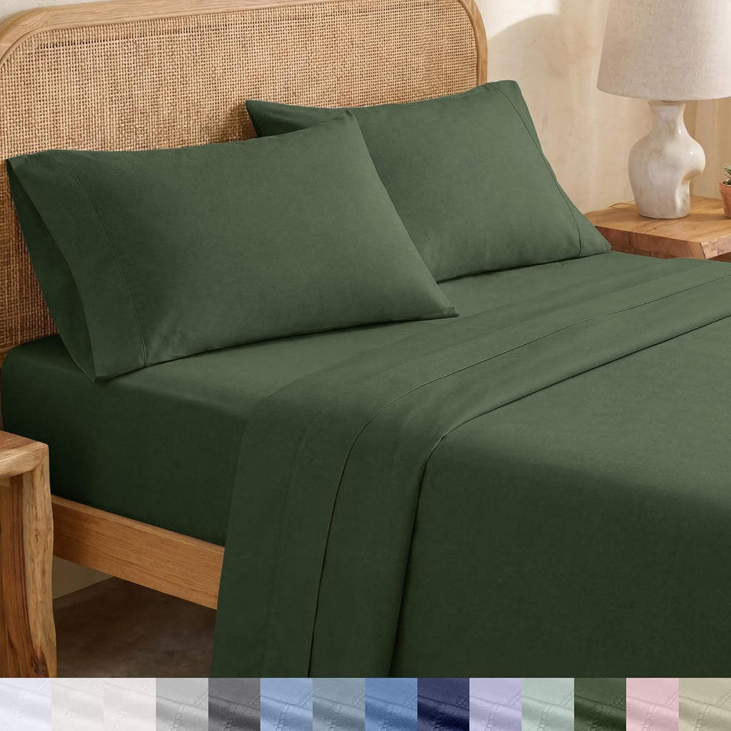 CaliforniaDesignDen California Design Den Soft 100% Organic Cotton Bed Sheets California King Size Set with Deep Pockets - Crisp Percale Sh…