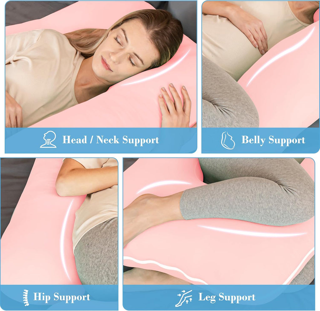 Cute Castle Cooling Cover Pregnancy Pillows, Soft U-Shape Maternity Pillow with Removable Cover - Full Body Pillows for Adults Sleeping…