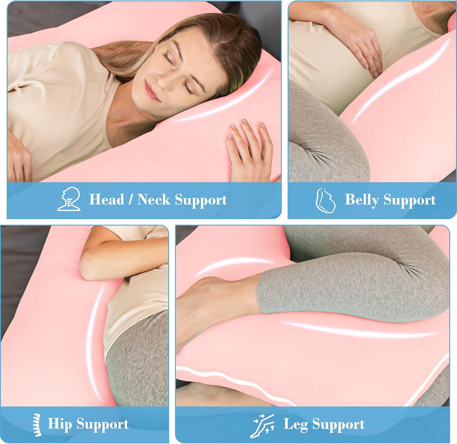 Cute Castle Cooling Cover Pregnancy Pillows, Soft U-Shape Maternity Pillow with Removable Cover - Full Body Pillows for Adults Sleeping…