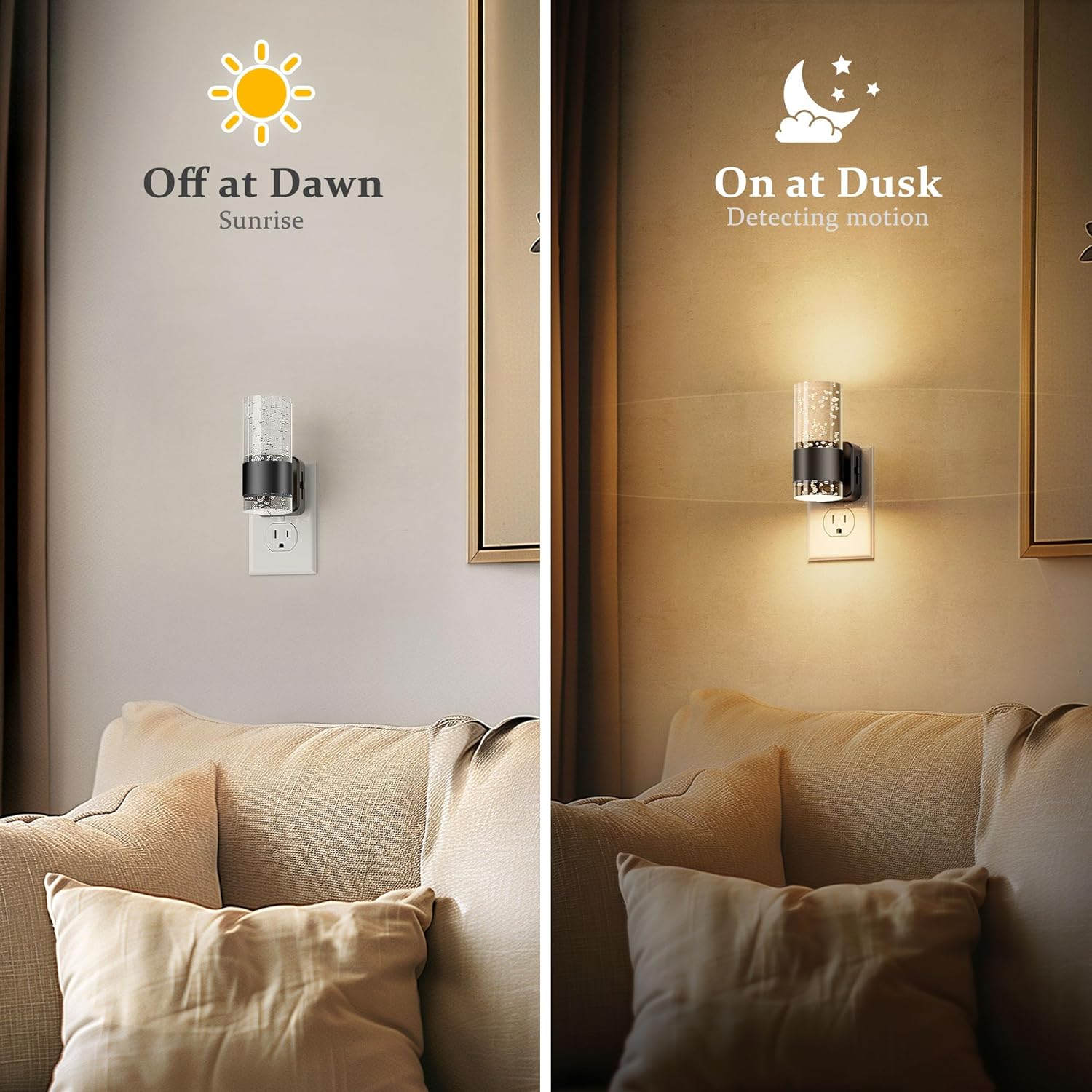 JandCase Night Light, Night Lights Plug into Wall,3000K LED Nightlight with 0-100LM Adjustable Brightness, Automatic Night Light Plug in…