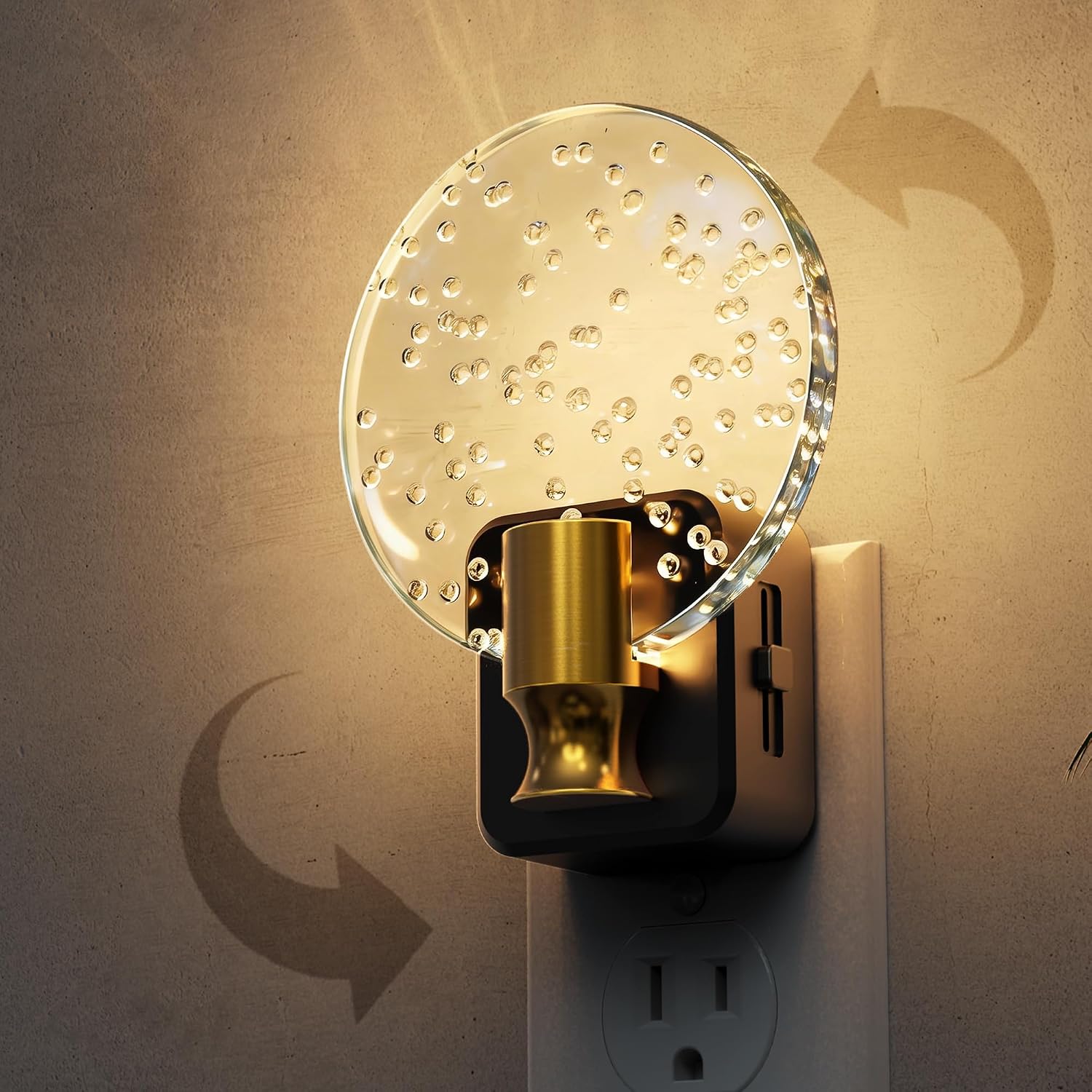 L LOHAS LED Night Lights Plug into Wall, Dusk to Dawn Sensor, 3000K Soft White LED, 180° Rotating Acrylic Bubble Nightlight, 0-100lm…