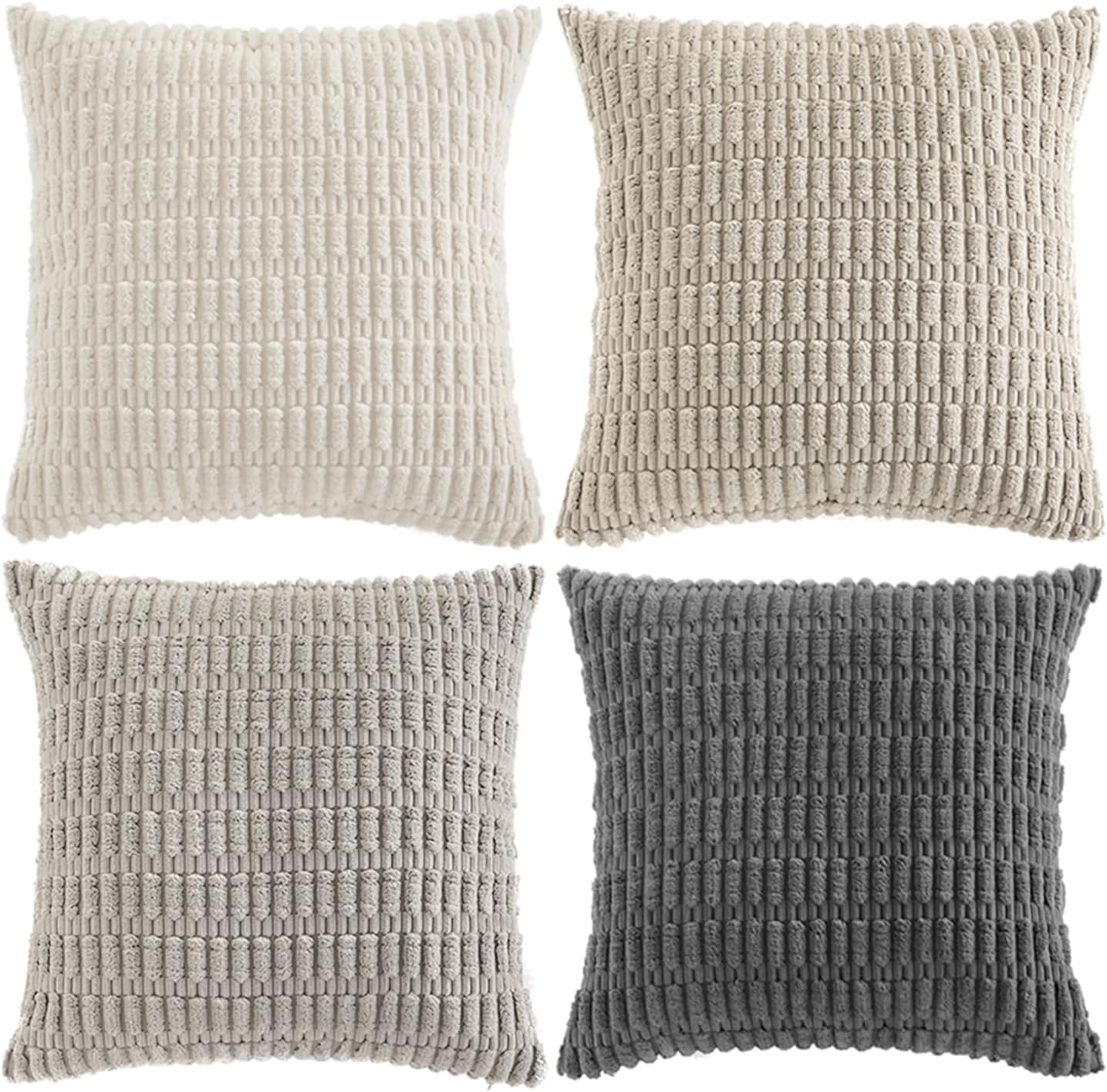 Fancy Homi 4 Packs Decorative Throw Pillow Covers for Living Room Couch Bed, Modern Farmhouse Boho Home Décor Accent Cushion Case, 28" x…