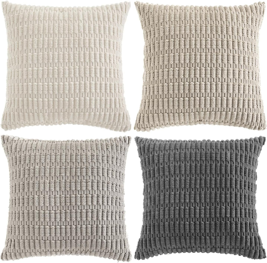 Fancy Homi 4 Packs Decorative Throw Pillow Covers for Living Room Couch Bed, Modern Farmhouse Boho Home Décor Accent Cushion Case, 16" x…