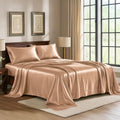 PureBedding Satin Sheets Twin [3-Piece, Rose Gold] Hotel Luxury Silky Bed Sheets - Extra Soft 1800 Microfiber Sheet Set, Wrinkle, Fade, Sta…