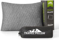 Small Shredded Memory Foam Pillow, Camping Pillow Travel Pillow - Compressible Medium Firm, Breathable Cover, Ideal Backpacking Hiking…