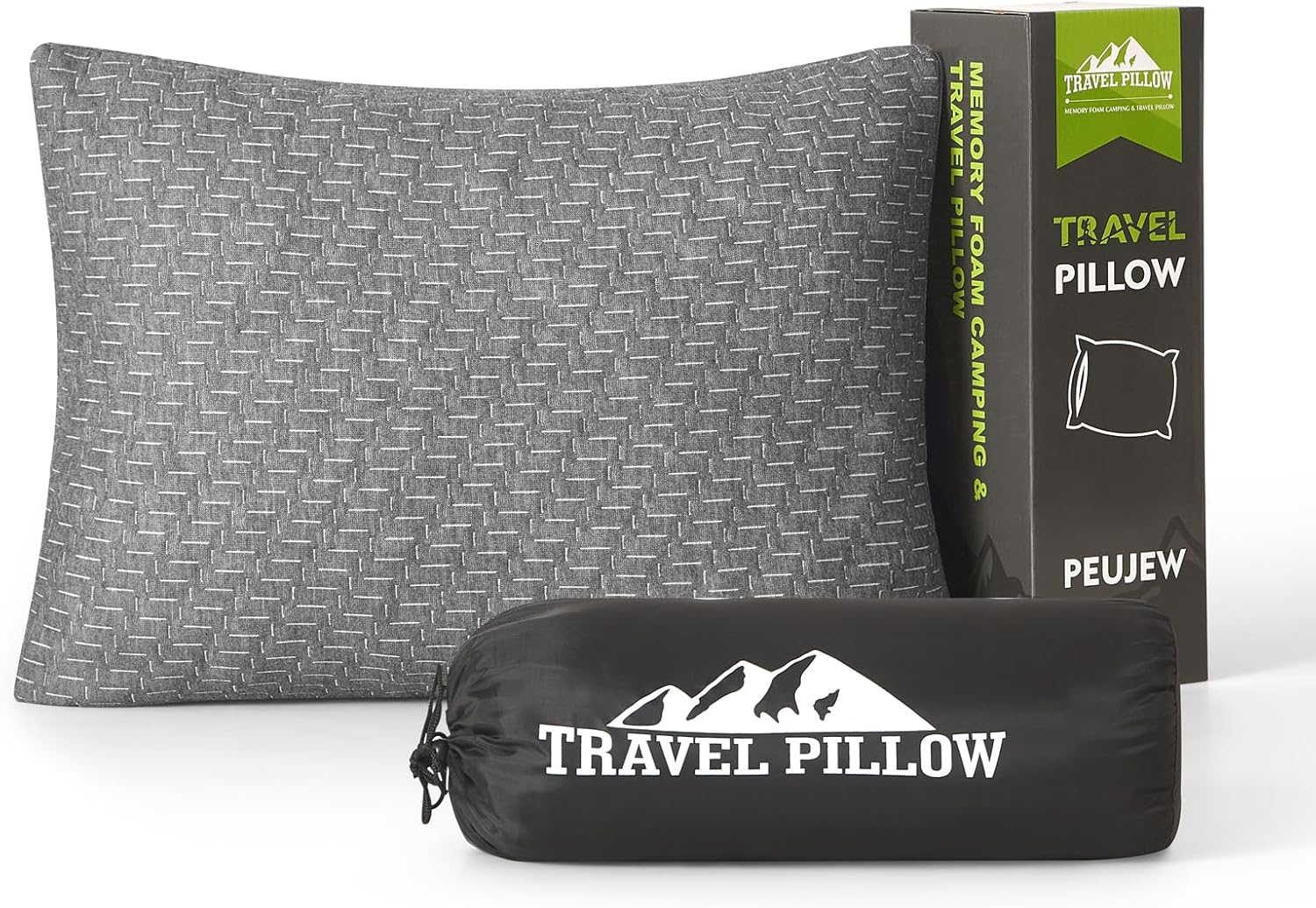 Small Shredded Memory Foam Pillow, Camping Pillow Travel Pillow - Compressible Medium Firm, Breathable Cover, Ideal Backpacking Hiking…
