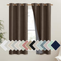 NICETOWN Coffee Vintage Linen 100% Blackout Curtains for Dining Room, Thermal Insulated Curtains 45" Long, Noise Reducing Window…
