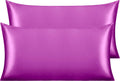 Ntbay 2 Pack Satin King Pillowcases for Hair and Skin, Luxurious and Silky Pillow Cases with Envelope Closure, 20x36 Inches, Purple 2 Pack…