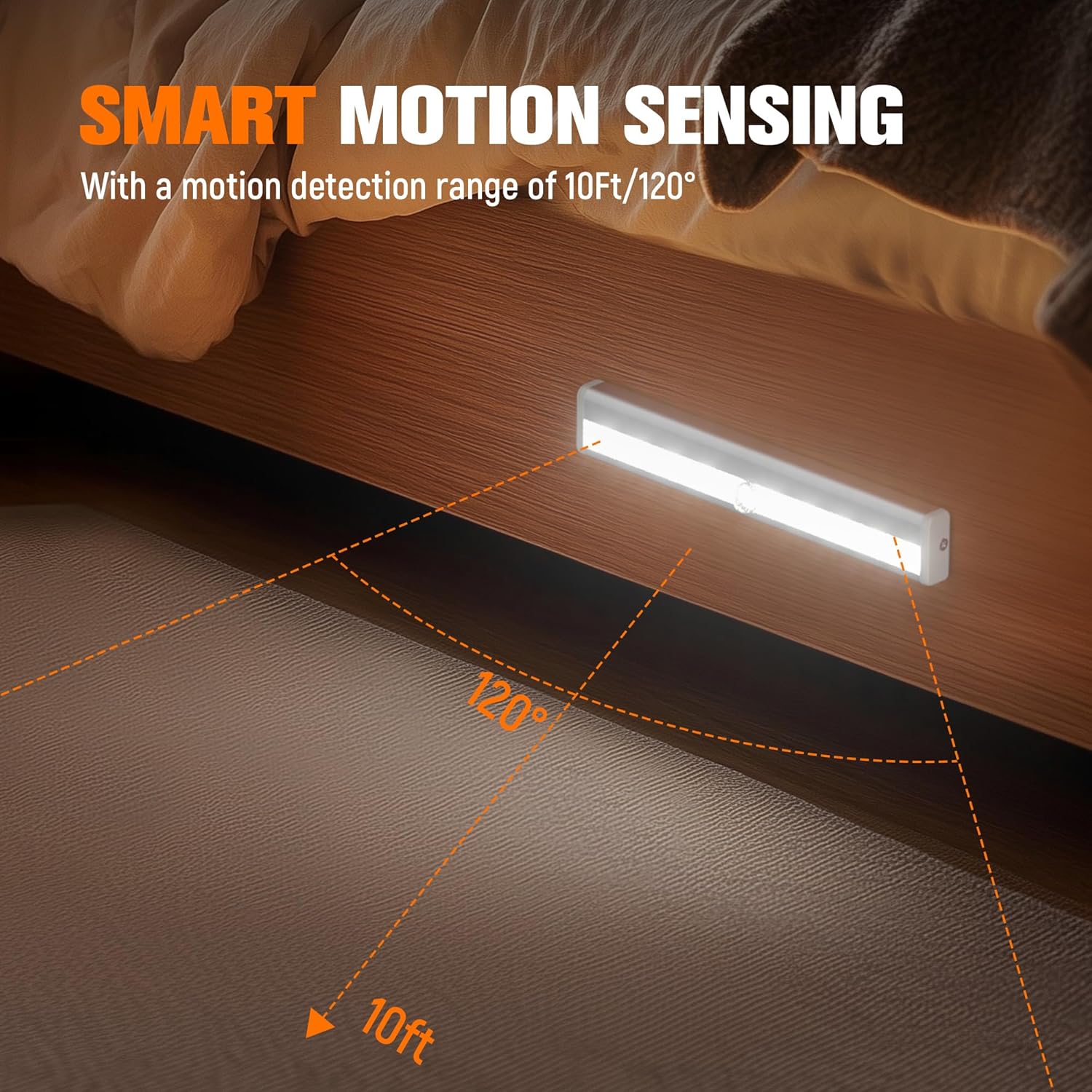 Molrebe Motion Sensor LED Lights, 6 Pack Battery Operated 10 LED Motion Closet Light, Stick-On Anywhere Magnetic Night Light Bar for…