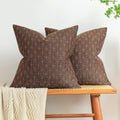 MIULEE Pack of 2 Decorative Vintage Burlap Linen Brown Throw Pillow Covers Modern Farmhouse Pillowcases Rustic Woven Textured Cushion…
