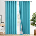 Xwzo 100% Blackout Curtains with Tiebacks- 2 Thick Layers Completely Shaded Window Treatment Thermal Insulated Lined Drapes with Grommets f…