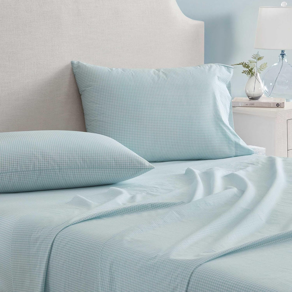 MarthaStewart Martha Stewart - King Size Sheets Set, Crisp & Tailored Cooling Sheets w/a Naturally Smooth Cotton Percale Lightweight Feel -…