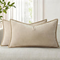 decorUhome Summer Chenille Soft Cozy Throw Pillow Covers 12x20 Set of 2, Modern Farmhouse Boho Velvet Decorative Pillow Cases with Stitched…