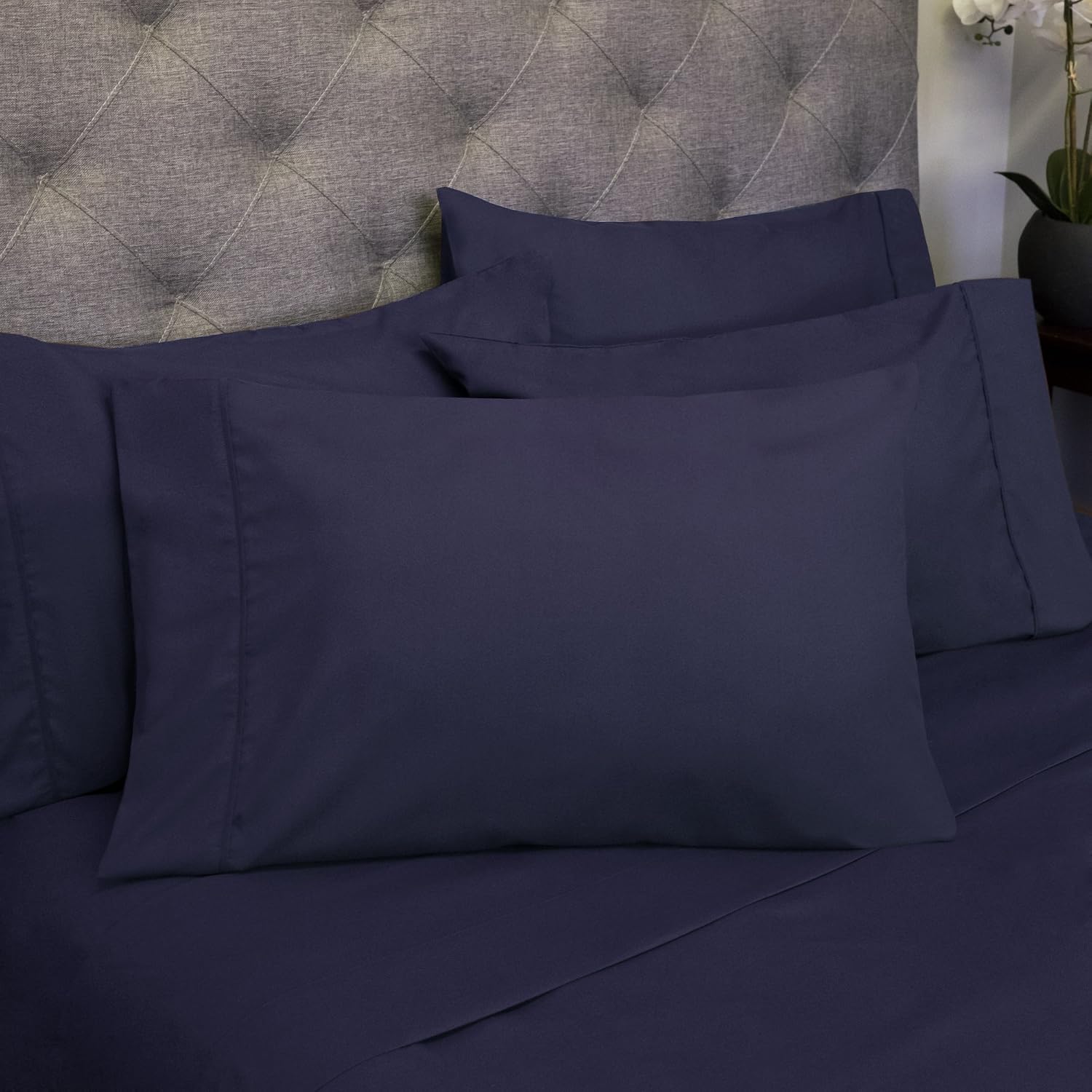 Full Size Bed Sheets - 6 Piece 1500 Supreme Collection Fine Brushed Microfiber Deep Pocket Full Sheet Set Bedding - 2 Extra Pillow Cases…
