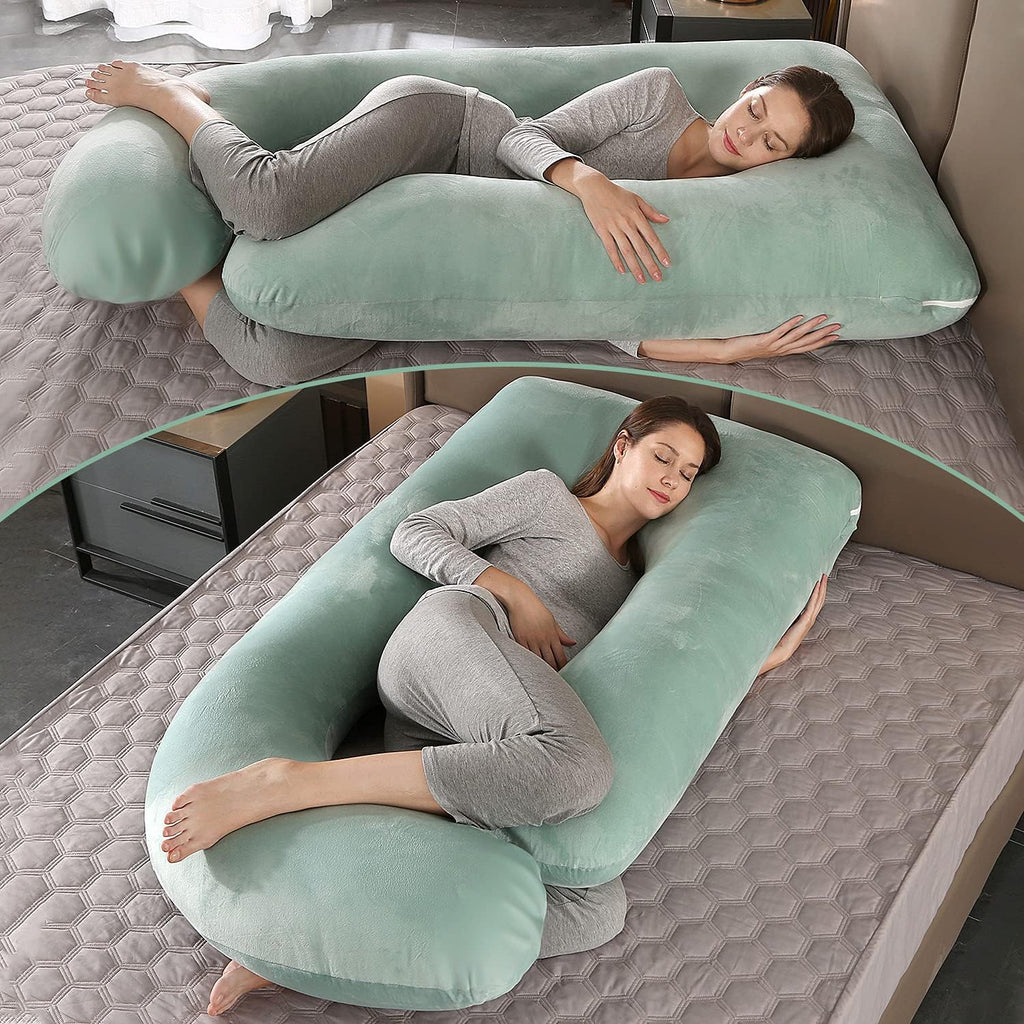 U-Shaped Full Body Pregnancy Pillow for Sleeping – 57" Maternity Pillow with Removable Cover, Support for Back, Legs, Belly & Hips…