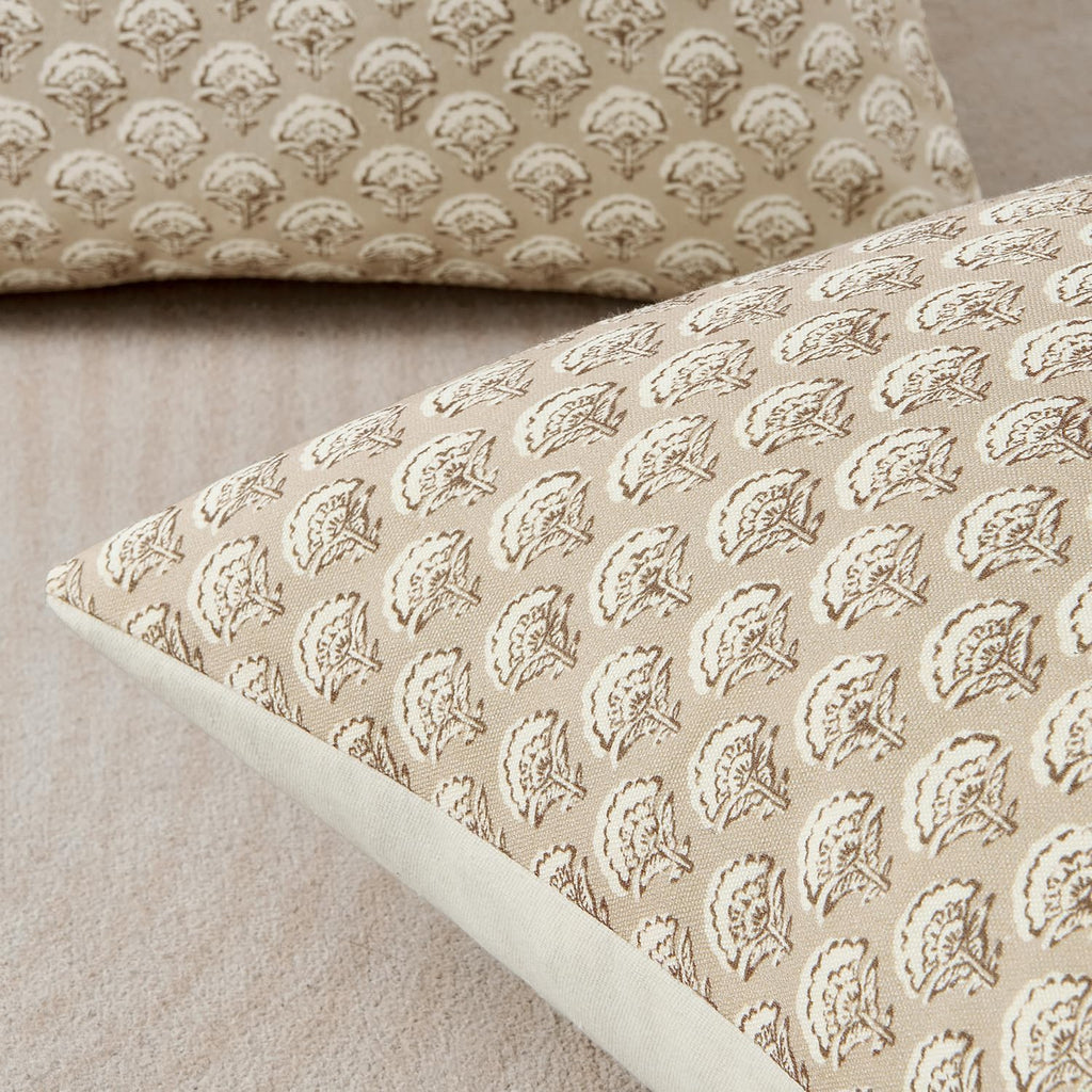 MIULEE Set of 2 Decorative Floral Pillow Covers Neutral Vintage Throw Pillows Block Print Boho Farmhouse Cushion Covers for Spring Home…