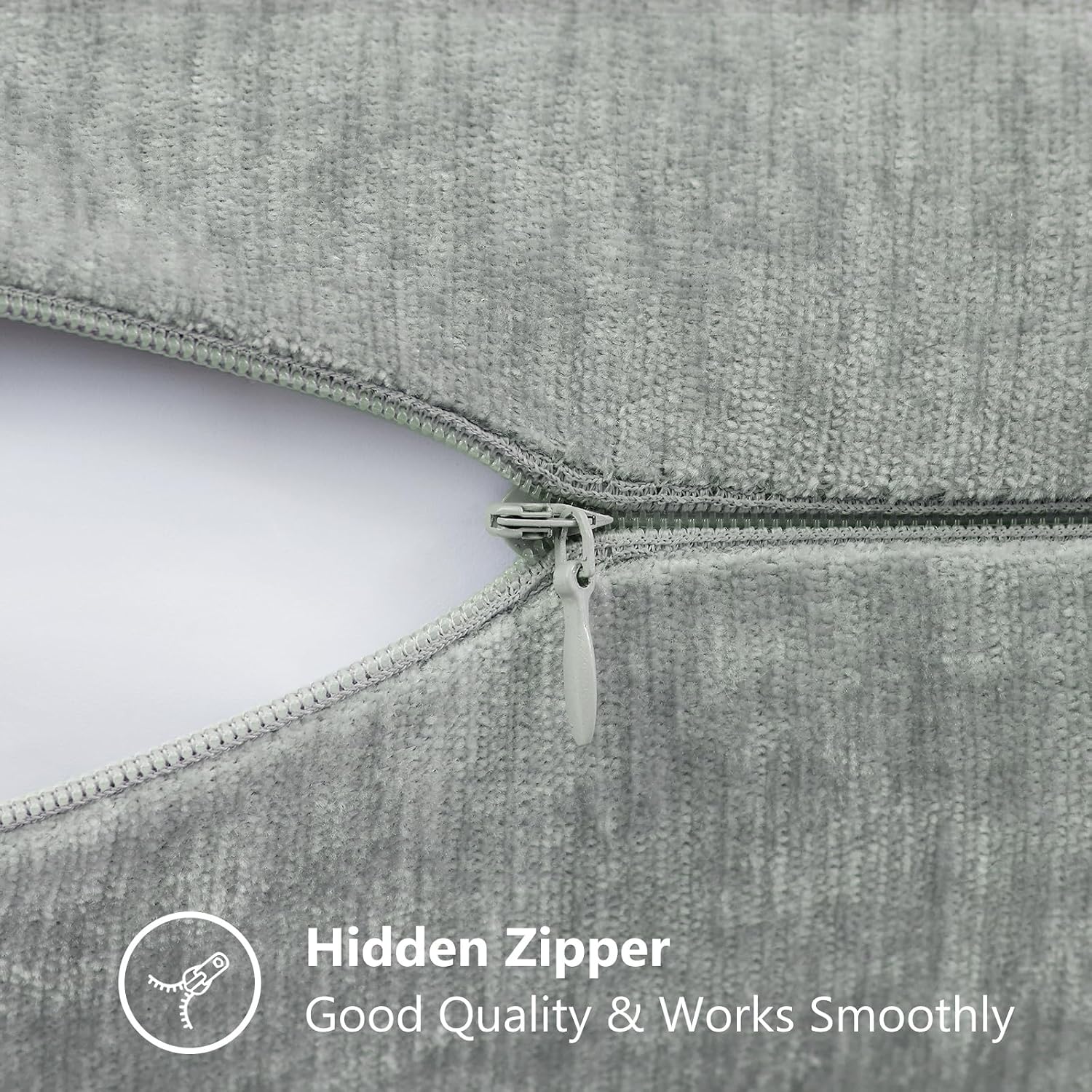 decorUhome Chenille Grey Throw Pillow Covers 26x26 Inch Set of 2, Decorative Soft Couch Pillow Covers Solid Dyed Accent Farmhouse Neutral S…