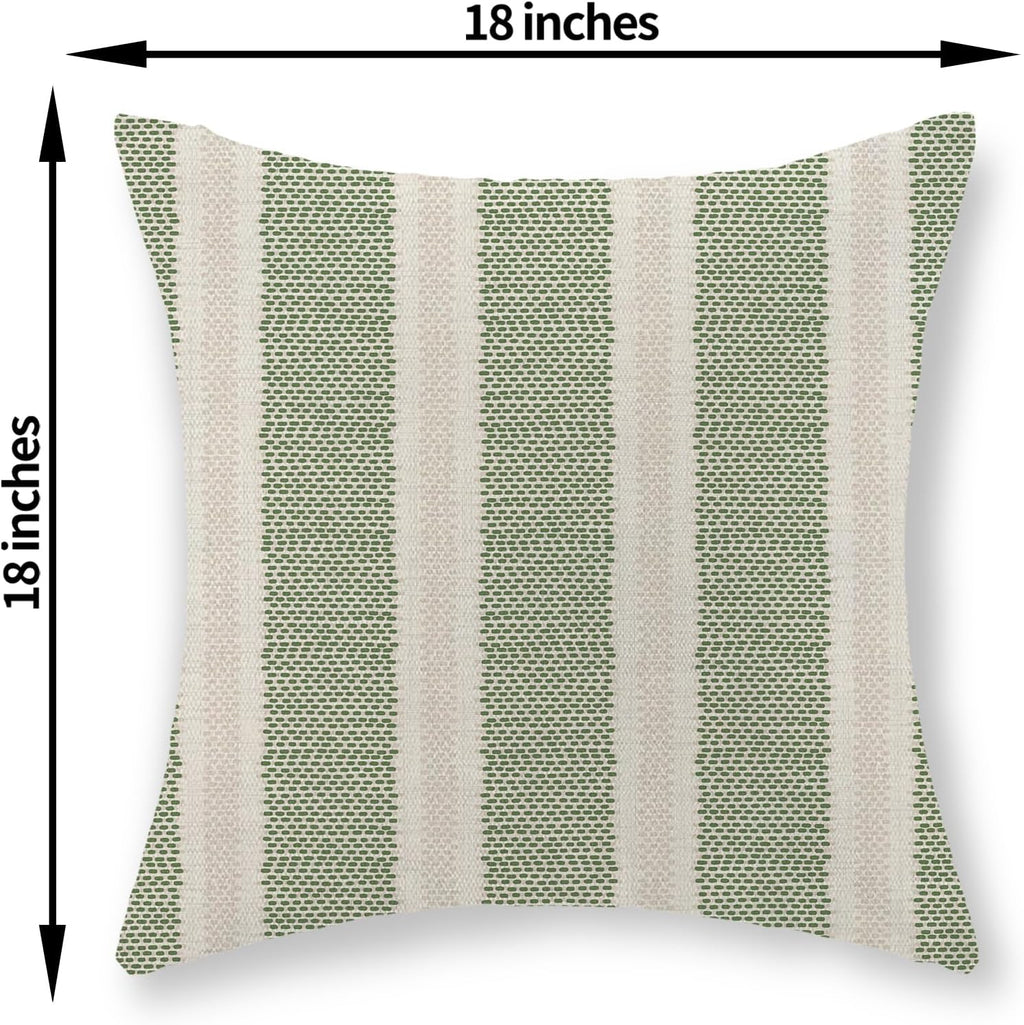 Sage Green Polka Dot Pillow Covers 18 x 18 Set of 2 Boho Striped Decorative Throw Pillow Covers Modern Abstract Geometry Decor Green…