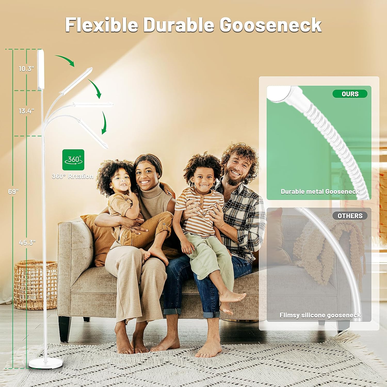 Yikuneng Dimmable LED Floor Lamp, Super Bright Reading Lamps Floor Standing Lamp with Remote & Touch Control, Stepless Dimming &…