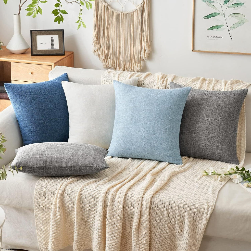 Miulee 26x26 Inch Pack of 2 Decorative Linen Burlap Textured Euro Pillow Covers Farmhouse Boho Accent Pillowcases Spring Coastal Home Decor…