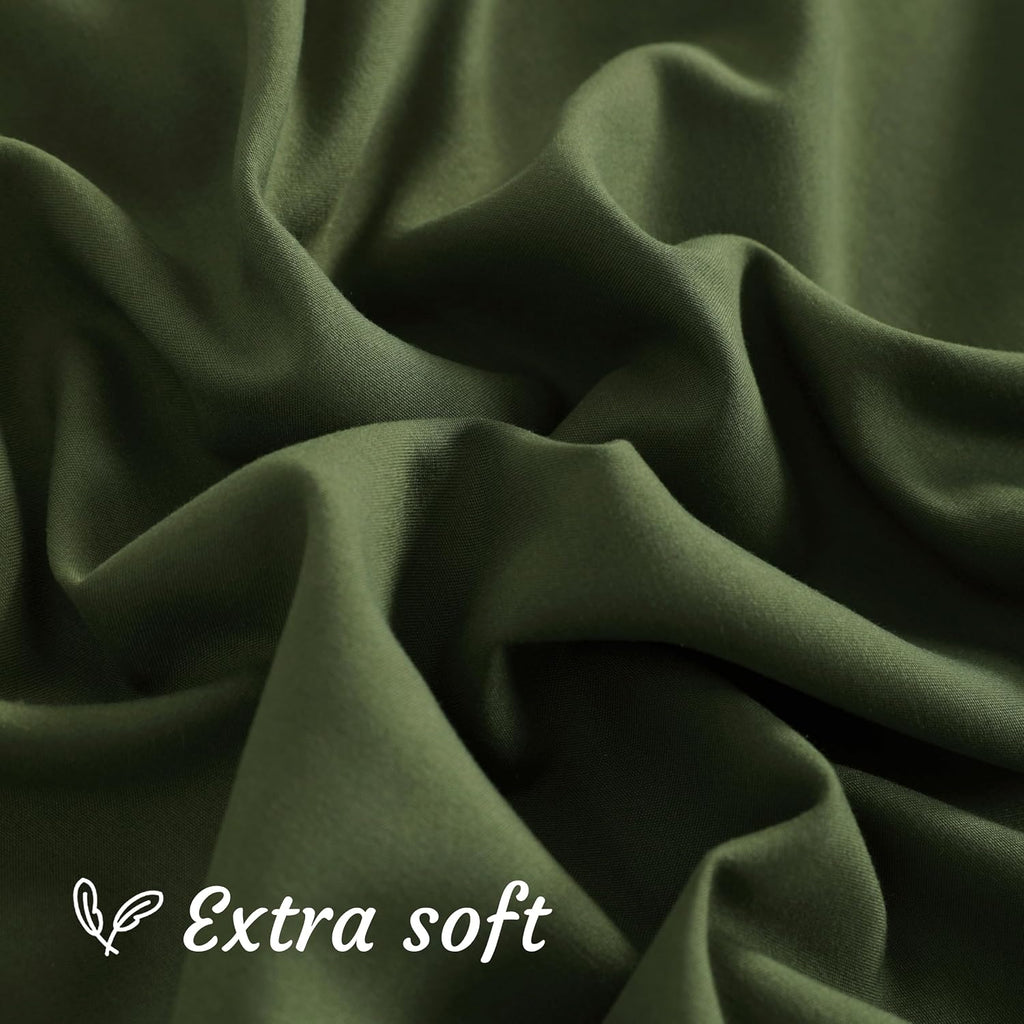 Ntbay King Pillow Cases Set of 2, 2 Pack Brushed Microfiber 20x40 Pillow Cases, Soft, Wrinkle, Fade, Stain Resistant Olive Green Pillow Cas…