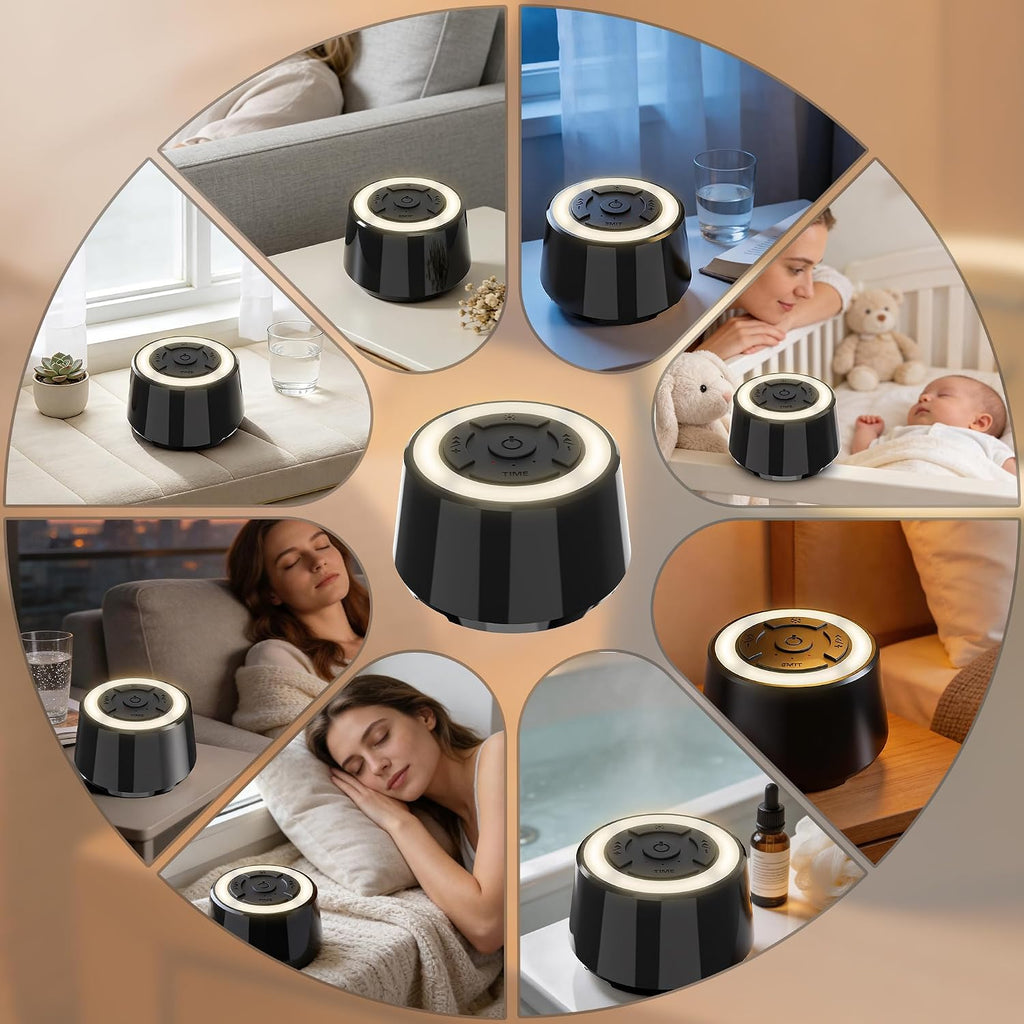 SPLENPAW Noise Sound Machine with 16 Soothing Sounds, Memory Function, 3-Color Night Light White Noise Machine for Adults, Babies &…
