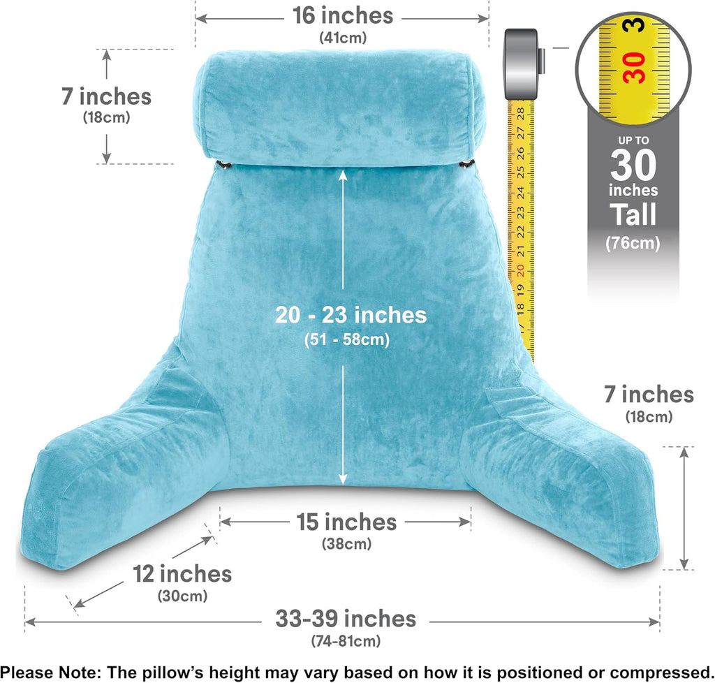 Husband Pillow XXL The Original for Adults - 30" Tall Backrest for Sitting Up in Bed - Firm Support Reading, Bed Rest Pillow for Adult…
