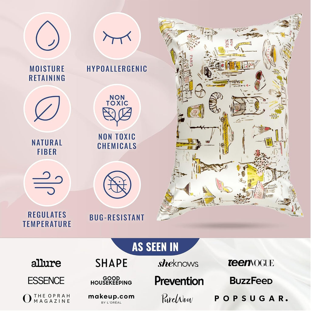 Blissy Silk Pillowcase - 100% Pure Mulberry Silk - 22 Momme 6A High-Grade Fibers - Silk Pillow Cover for Hair & Skin - Regular, Queen &…