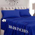 MocassiLuxuryBedding Mocassi Cal King Size 4-Piece Bed Sheet Set - 1800 Hotel Quality Microfiber 18-24 Inches Extra Deep Pocket Fitted Shee…