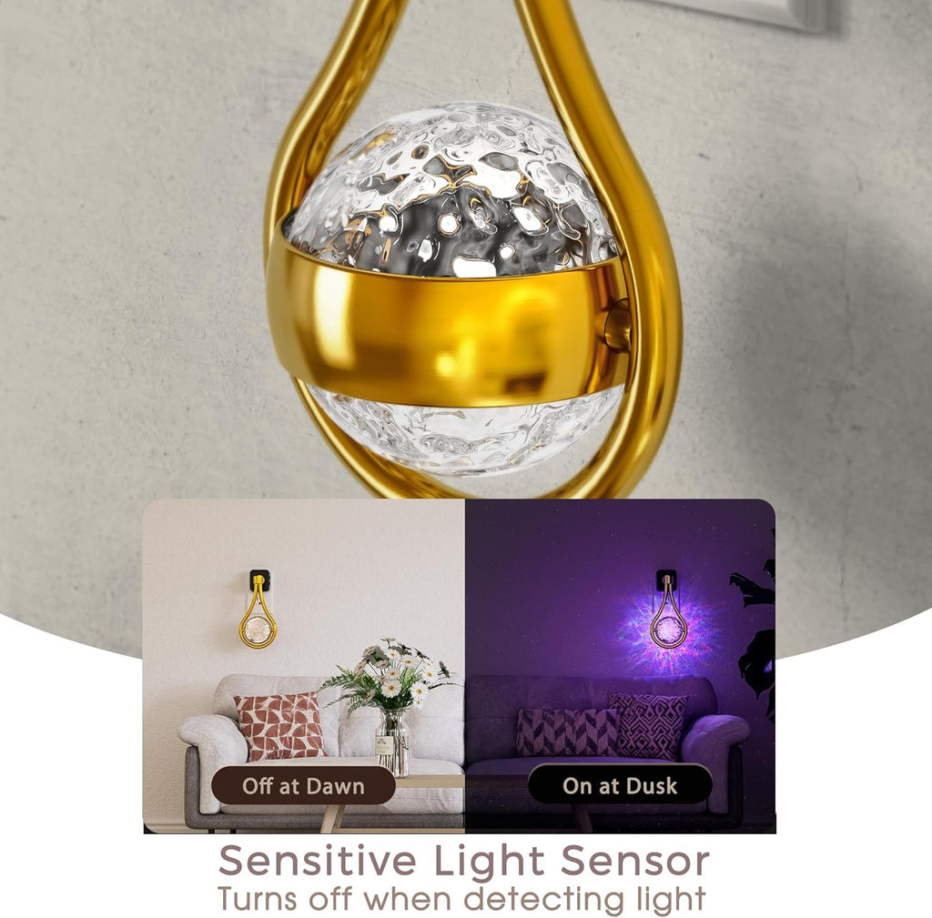 Briignite RGB Night Lights Plug into Wall, Color Changing Nightlight with Dusk to Dawn Sensor, 330° Rotating Night Light with Waterdrop…