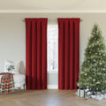 Sun Zero Oslo Theater Grade Extreme 100% Blackout Rod Pocket Curtain Panel, 52" x 95", Holiday Red