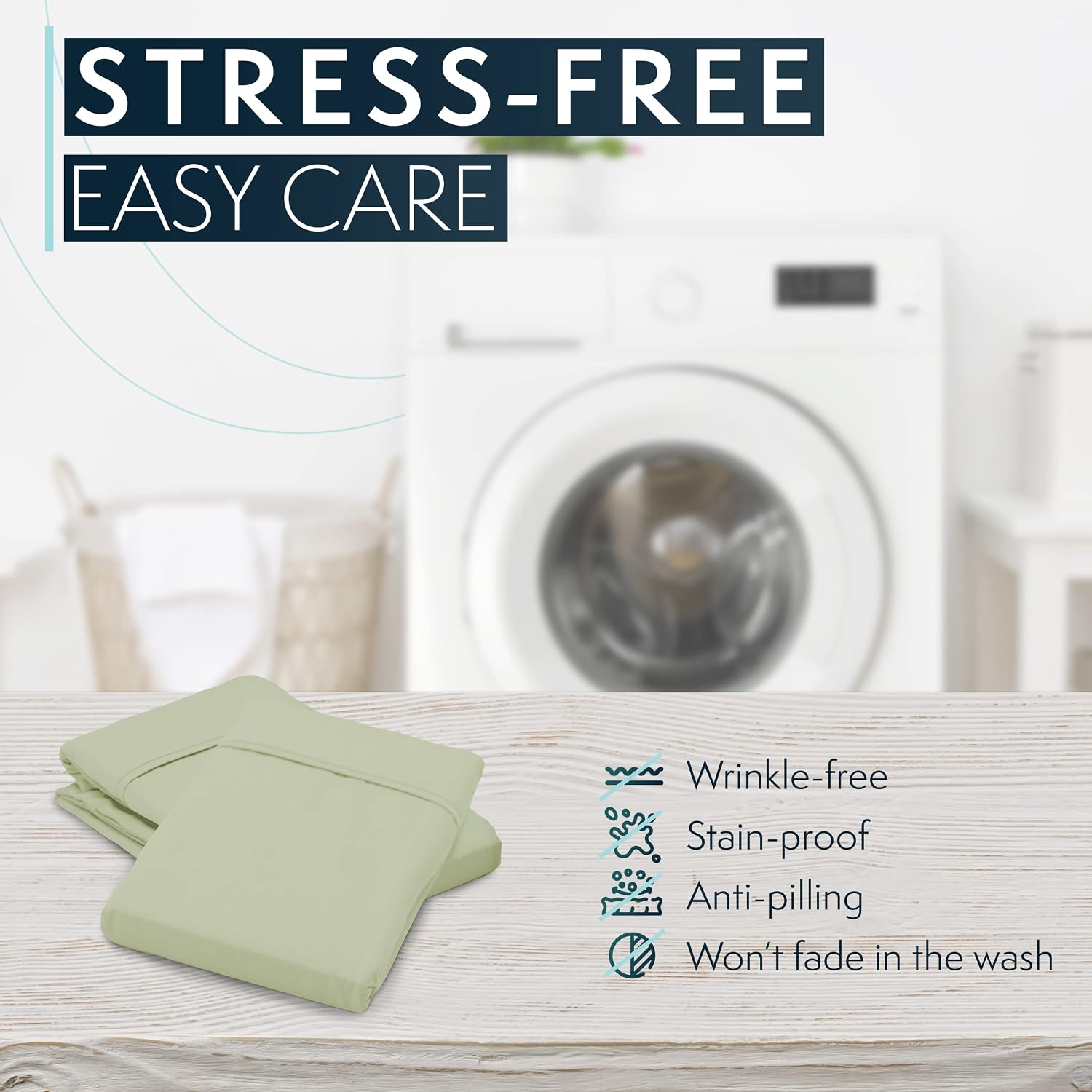 HCCollection HC Collection King Pillow Cases Set of 2- Microfiber, Extra Soft Pillowcases - easy maintenance & Machine Washable - Sage white