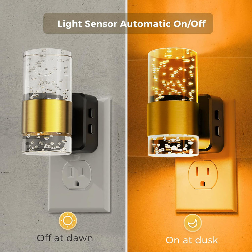 L LOHAS LED Night Light,[2-PACK] Dimmable Night Lights Plug into Wall with Remote Control, RGB Color Changing, Dusk to Dawn Sensor…
