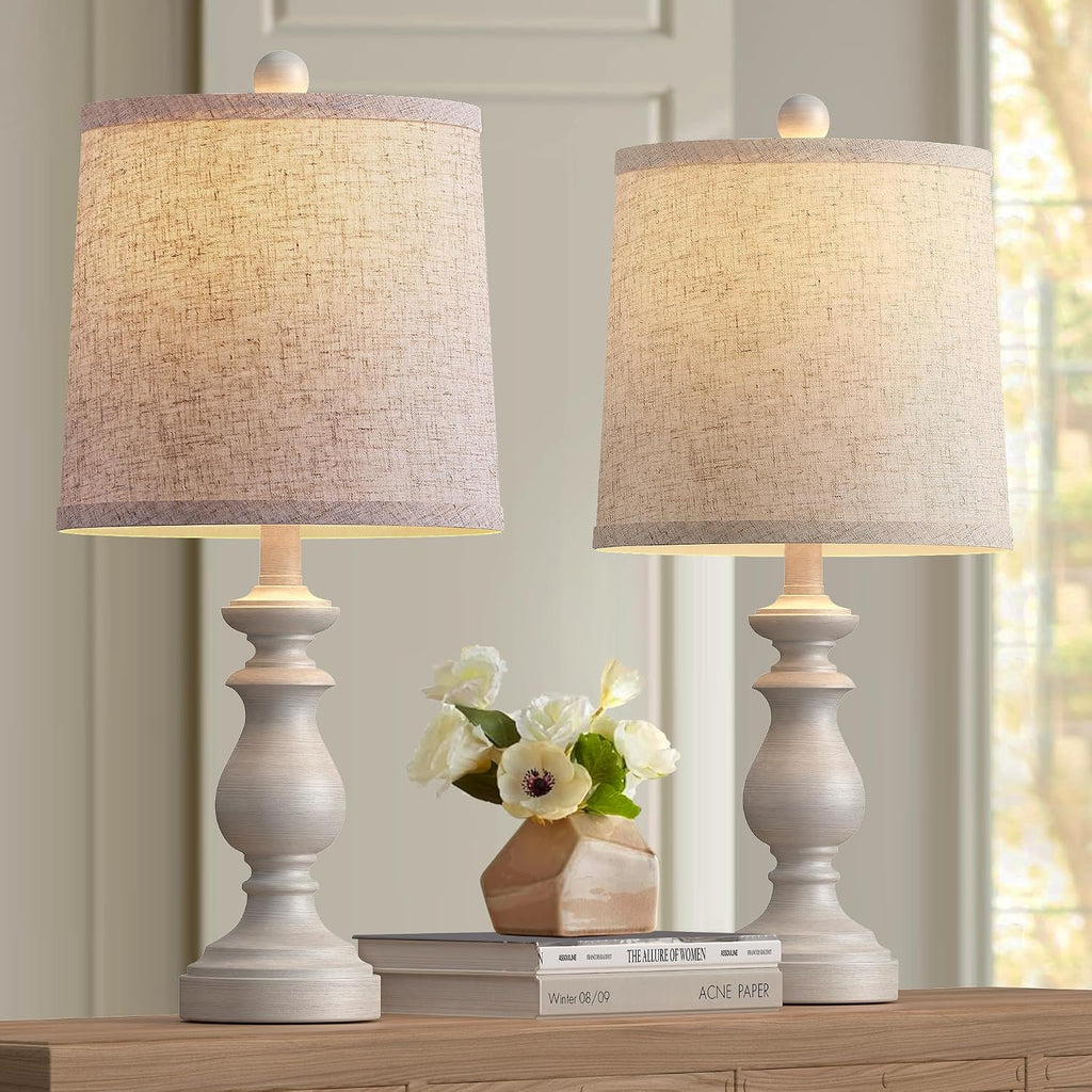 PARTPHONER Traditional Table Lamp Set of 2, Rustic Farmhouse Table Lamps for Living Room Bedroom, 22" Bedside Desk Lamps Vintage…