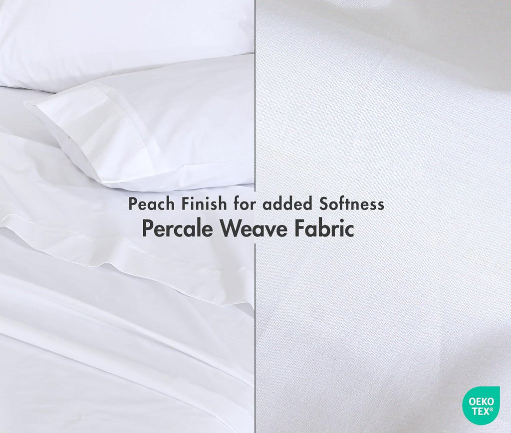 Zoyer 100% Cotton Sheets – King Size Percale Bedding, Cooling & Breathable, Durable with a Crisp, Soft & Comfortable Feel, 16" Deep Pocket,…