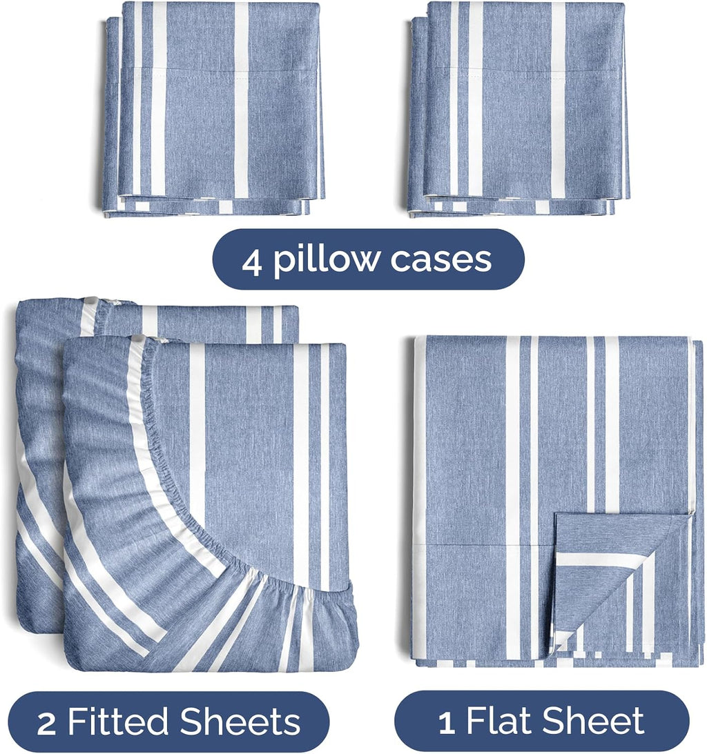 Split King 7 Piece Sheet Set - Comfy, Breathable & Cooling - Hotel Luxury Bedding for Women, Men, Kids, Teens and Children - 1 Flat & 2…