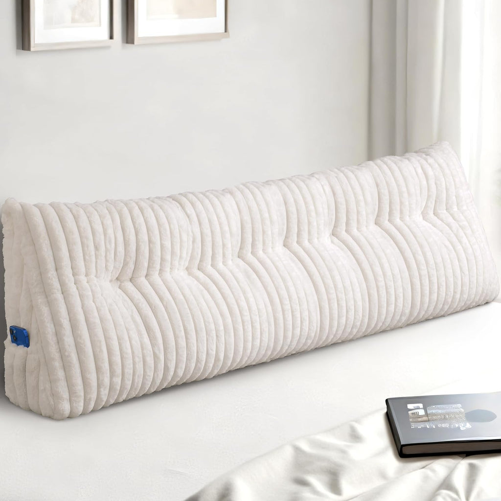 Headboard Pillow King, Triangular Wedge Pillow Headboard King, Cushion Headboards Reading Pillows, Backrest Pillows for Sitting in Bed or…
