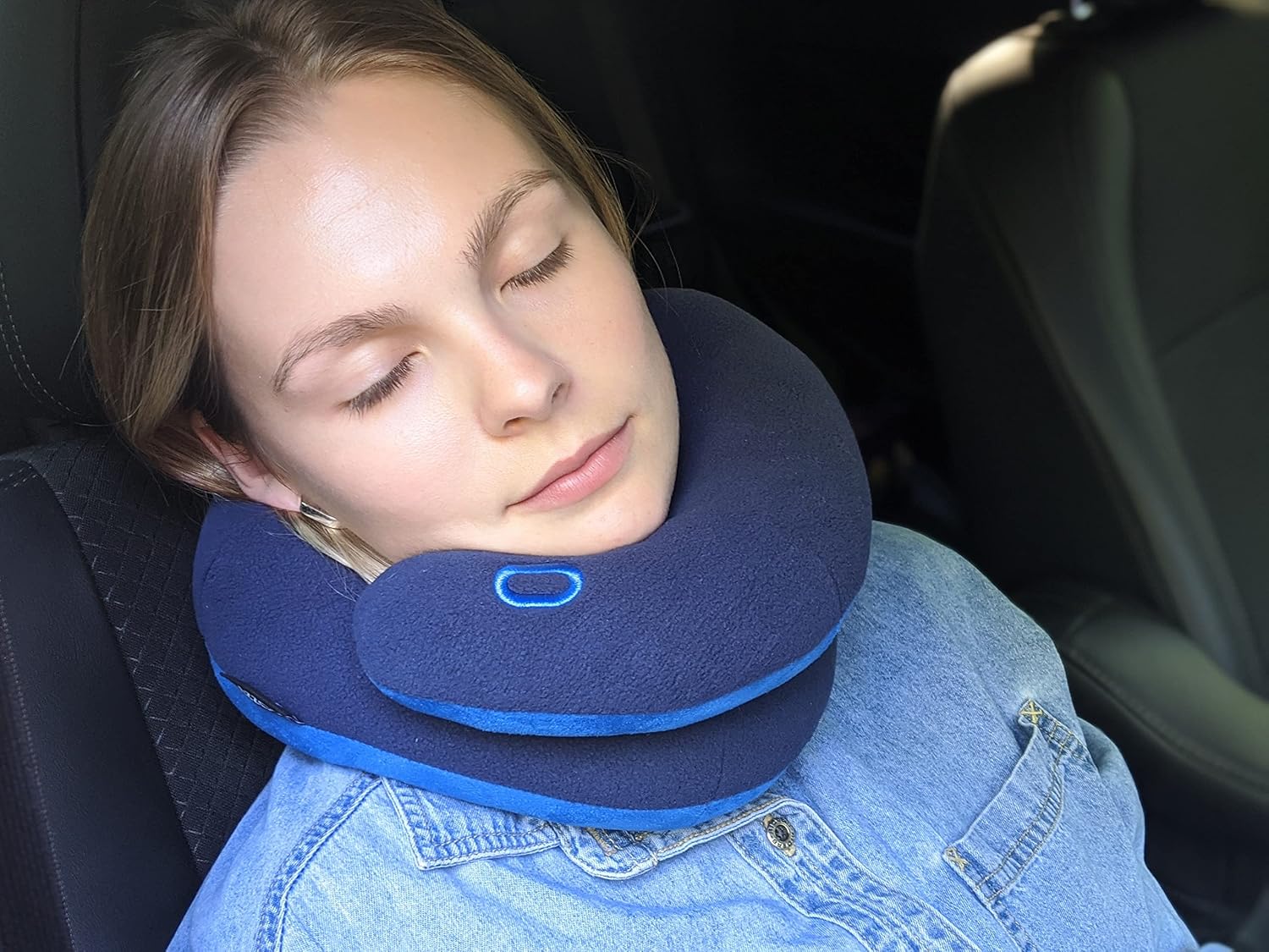 BCOZZY Travel Neck Pillow for Airplane – Patented Double Support for Head, Neck, and Chin. Best for Long Flights, Plane Sleeping & Car…