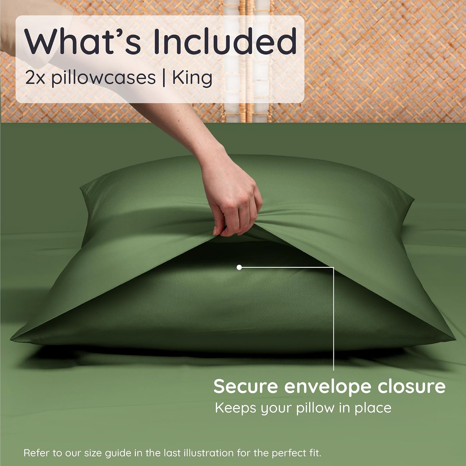Bambaw 100% Viscose Derived from Bamboo Pillowcase King Size – Set of 2 Cooling Pillow Cases King with Envelope Closure, Breathable & Super…