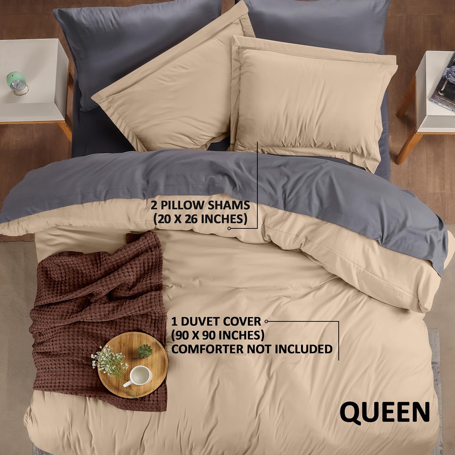 Utopia Bedding Duvet Cover Queen Size - 3 Piece with Zipper Closure - 1 Comforter Cover 90X90 Inches & 2 Pillow Shams 20X26 Inches…