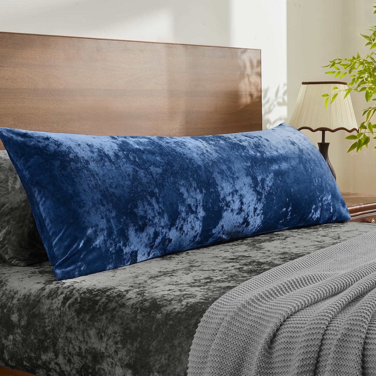BEDELITE Velvet Body Pillow Cover with Zipper, Soft and Plush 20x54 Long Pillow Case, Velvety Smooth and Cozy Body Pillow Pillowcase for…
