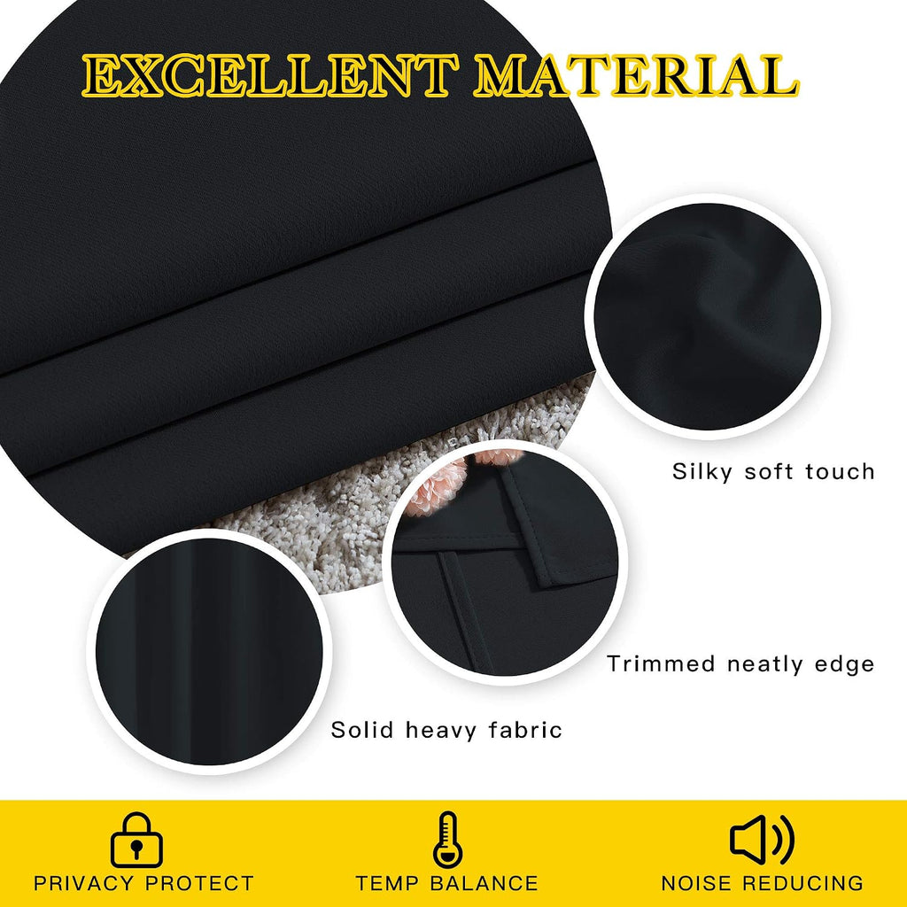 Nicetown Blackout Curtains for Windows 54 inch Length - Solid Thermal Insulated Grommet Light Reducing Panels Window Treatment for Living R…