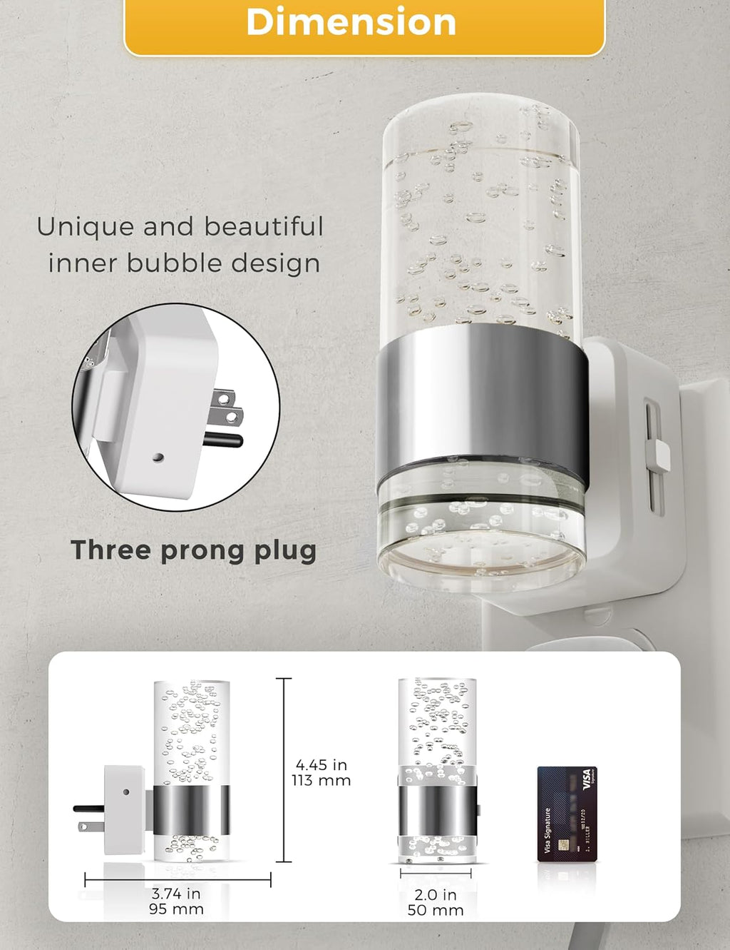 L LOHAS LED Night Light, Dimmable Night Lights Plug into Wall, Acrylic Nightlights with 0-100 LM Adjustable Brightness, 3000K Plug in…