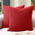 Softalker Throw Pillow Covers 16x16 Inch, Set of 2, Soft Corduroy Boho Stripe Decorative Pillow Cover, Couch Fluffy Pillow Cover for…